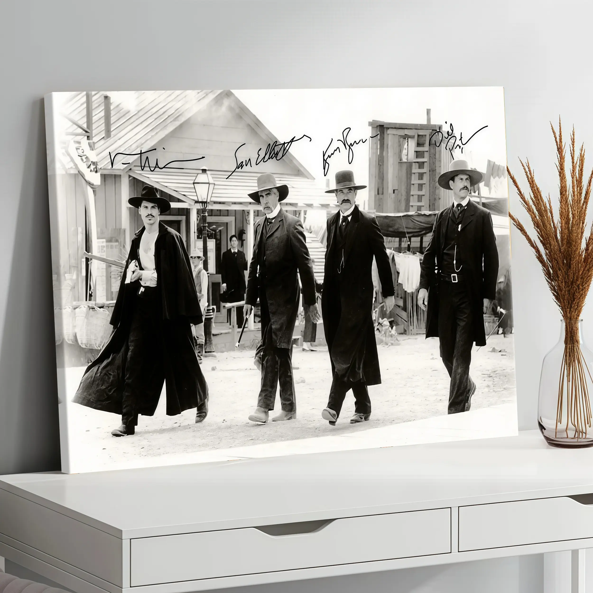 Vintage Tombstone Movie Poster - Wyatt Earp, Doc Holliday & Earp Brothers Walking Scene, Waterproof HD Printing Multi-Size Home Decor Wall Art, Home Inspo Room Art Aesthetic Print