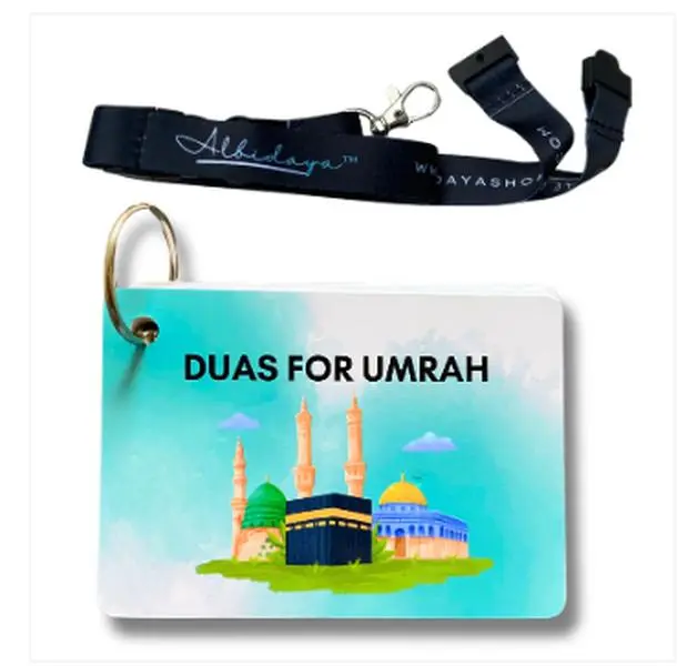 Umrah Dua Cards with spiral| Madina | Islamic Gift | Quran | Muslim | Dhikr | Umrah Cards | Dua Cards | Allah | Islam | Children | Arabic By ALBIDAYA Vocabulary Flashcards