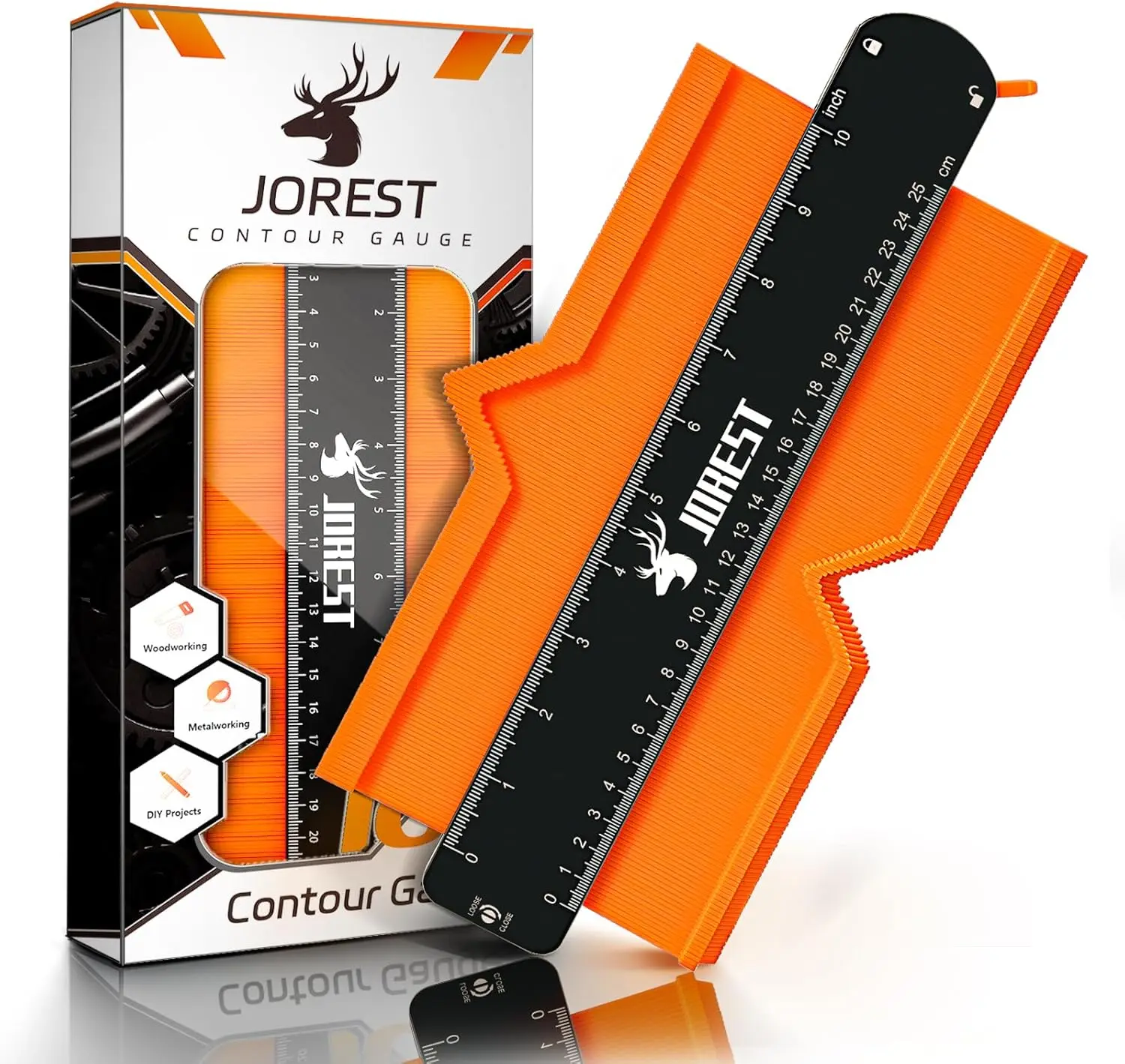 Summerfinds JOREST 10-Inch ABS Plastic Contour Gauge with Lock, Precision Measuring Tool for Construction Architects, Woodworking Tools