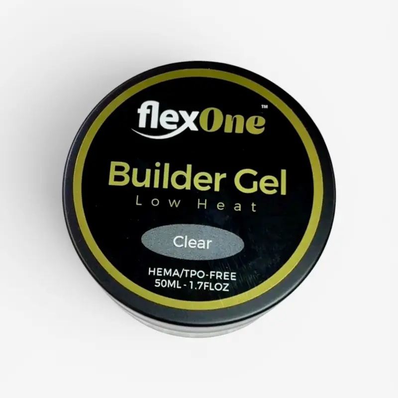 Clear Builder Gel in a Jar, 50ml - Super Low Heat Formula for Nail Enhancement