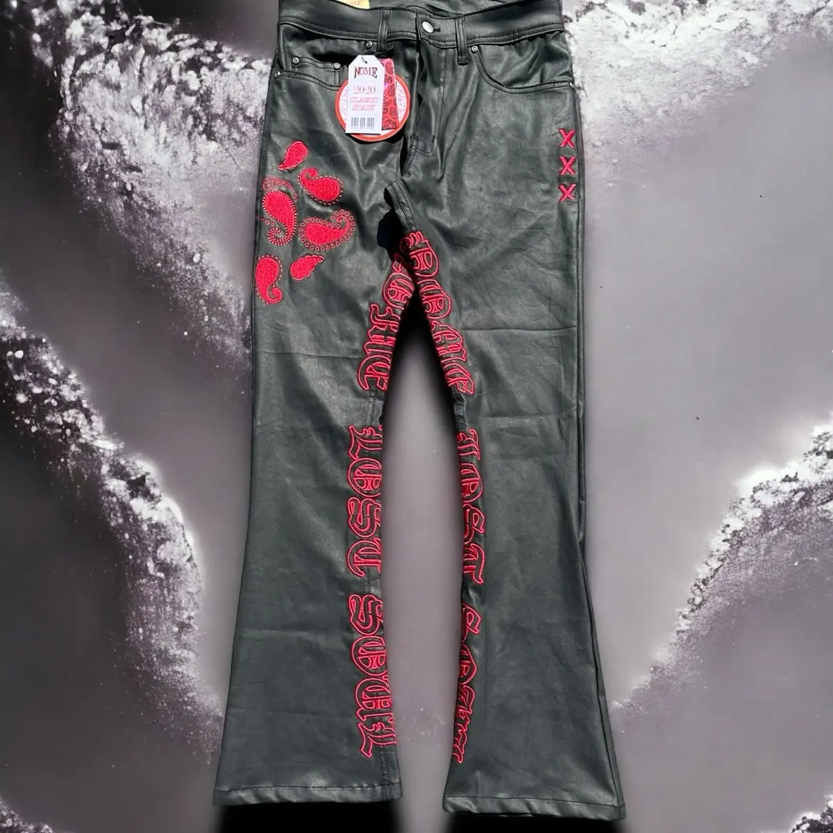 Stacked Jeans Waxed Leather.