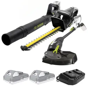Sun Joe IONMAX Cordless Leaf Blower, Grass and Hedge Trimmer Kit, 24V-GT4MAX-LTE