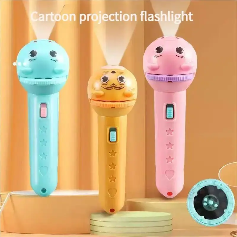 Compact Unisex Kids Projection Flashlight - Early Educational Story Projector with 3 Cartoon Slide Films, Bedtime Stories Night Light, Perfect Birthday Gift Ideas for Children (Home & Festive Party Supplies)