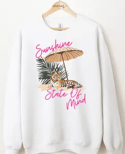 Sunshine State Of Mind Tiger Graphic Top