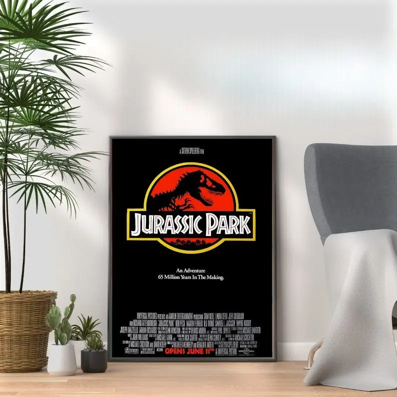 Jurassic Park Movie Poster: Retro 90s Film Poster Print Unframed