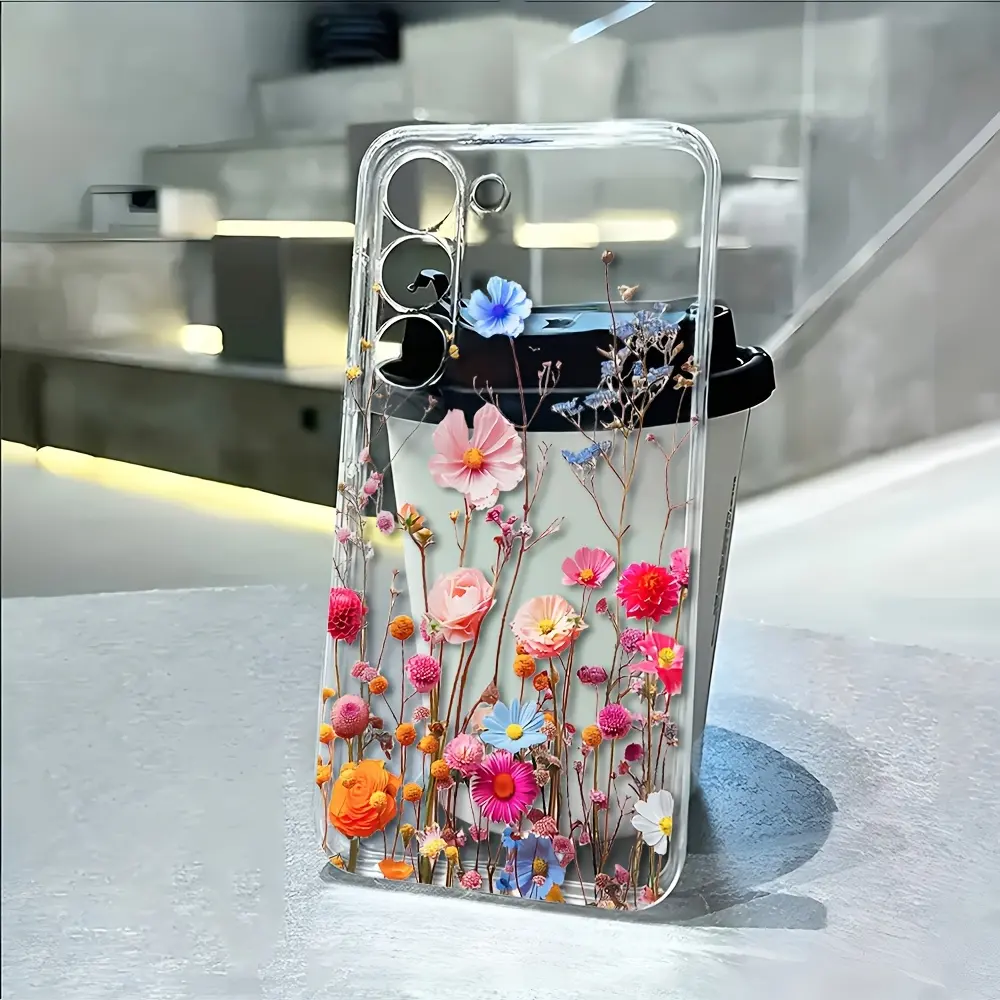 Blooming Flowers Transparent Phone Case Suitable For Samsung Galaxy S26 Ultra, S26, S26 Plus, A14, A15, A16, A17, A25, A26, A34, A35, A36, A37, A52, A53, A54, A55, A56, A57 5G Soft Anti-drop S22, S23 Ultra, S24+, S23FE, S24FE, S25 FE, S25+