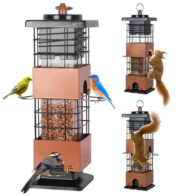 Wildpark Squirrel-Proof Bird Feeder - Hanging Outdoor Feeder for Attracting Finches & Cardinals, Solves Squirrel Issues, Ideal Gift for Nature Lovers, Hanging Feeder