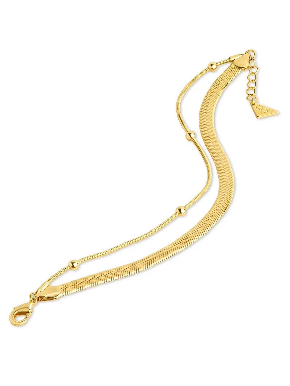 Caoimhe Beaded Chain & Herringbone Chain Bracelet