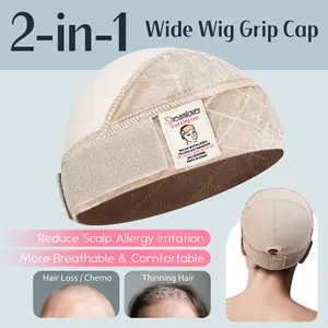 Dreamlover 2-in-1 Non Slip Wig Caps with Velvet Wig Grip Band for Women, Wide Wig Grip Cap for Glueless Wigs Dreamlover 2-in-1 Non Slip Wig Caps with Velvet Wig Grip Band for Women, Wide Wig Grip Cap for Glueless Wigs