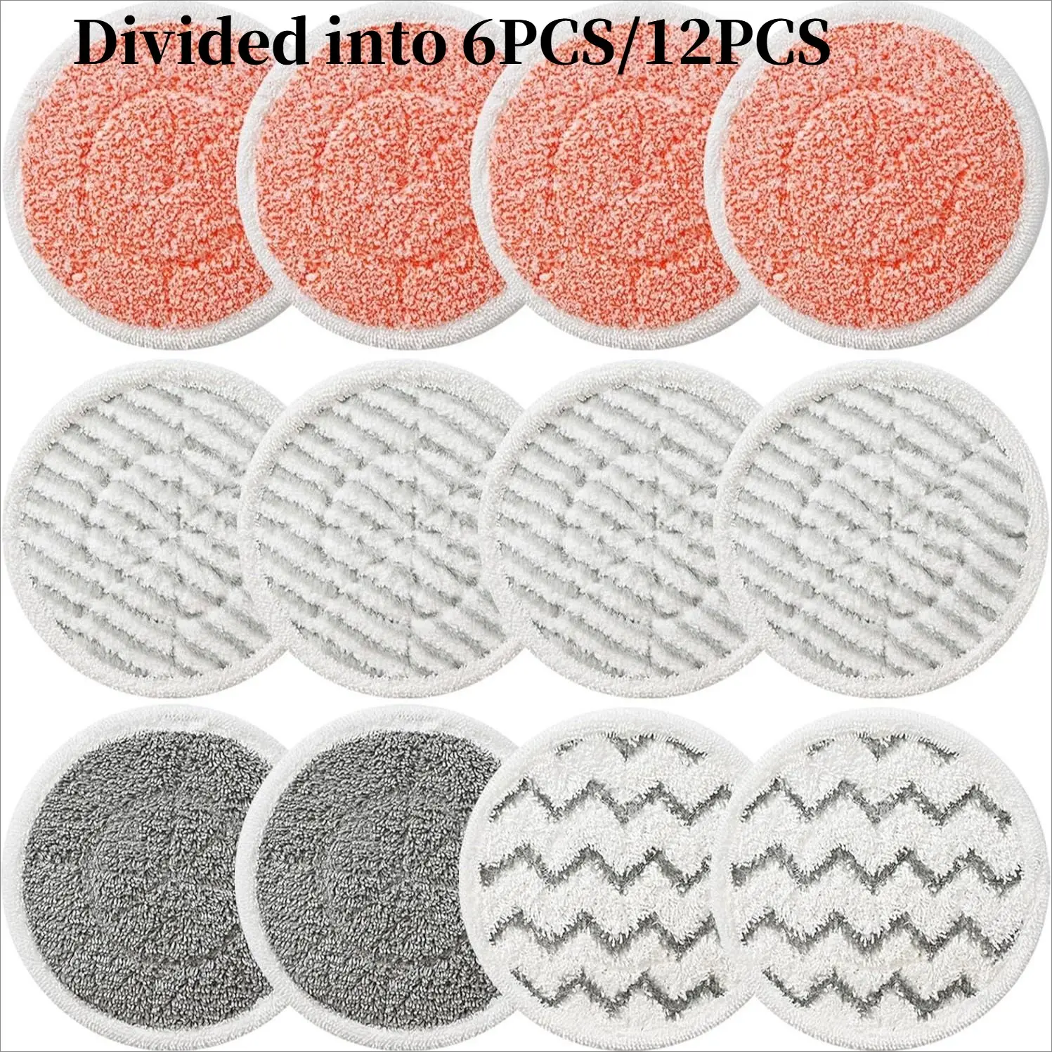 6/12pcs Replacement Steam Mop Pads for Shark S7000amz, S7001, S7201, S7020, S8201, Integrated Cleaning & Wiping, Anti-Slip Grip, Washable, Reusable Mop Pads, Mop Accessories