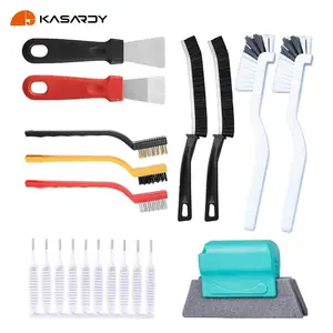Kasardy 11Pcs Cleaning Brush Set, Hard-Bristled Crevice Cleaning Brush, small Gap Cleaning Brush for Bathroom Kitchen Toilet water cup Bottle and Window Groove, Multifunctional Gap Cleaning Brush Tool Set for Household Use