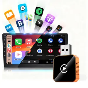 [Yurnlv] New 2026 CarPlay Wireless Adapter, compatible with iPhone/Android, orange, fast connection, supports hands-free calling, wireless adapter, electronic charger, CarPlay adapter