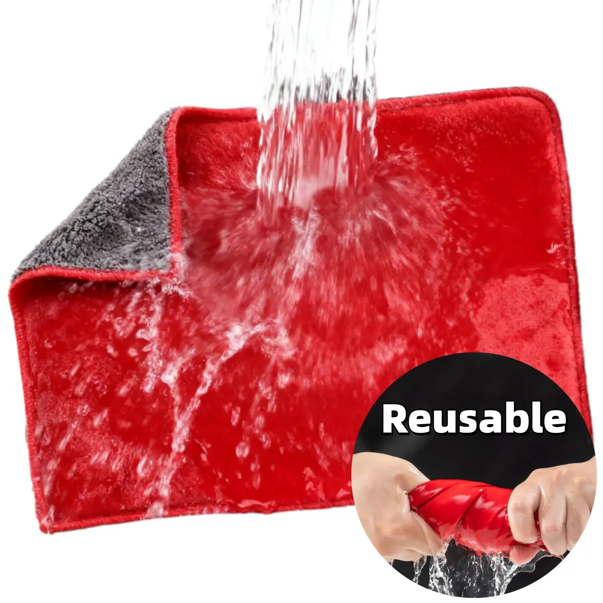 12"x24" (400mmx600mm) Large Soft Microfiber Car Drying Towels, Ultra Absorbent Microfiber Cleaning Cloths, Streak-Resistant, Scratch-Safe Wipe, Water Spot-Resistant Auto Detailing Towels for Cars, Trucks
