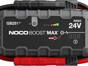 NOCO Boost Max GB251+ 3000A UltraSafe Jump Starter 24V Lithium Battery Booster Pack Portable Jump Box Power Bank Jumper Cables for 32L Gas Diesel Engines