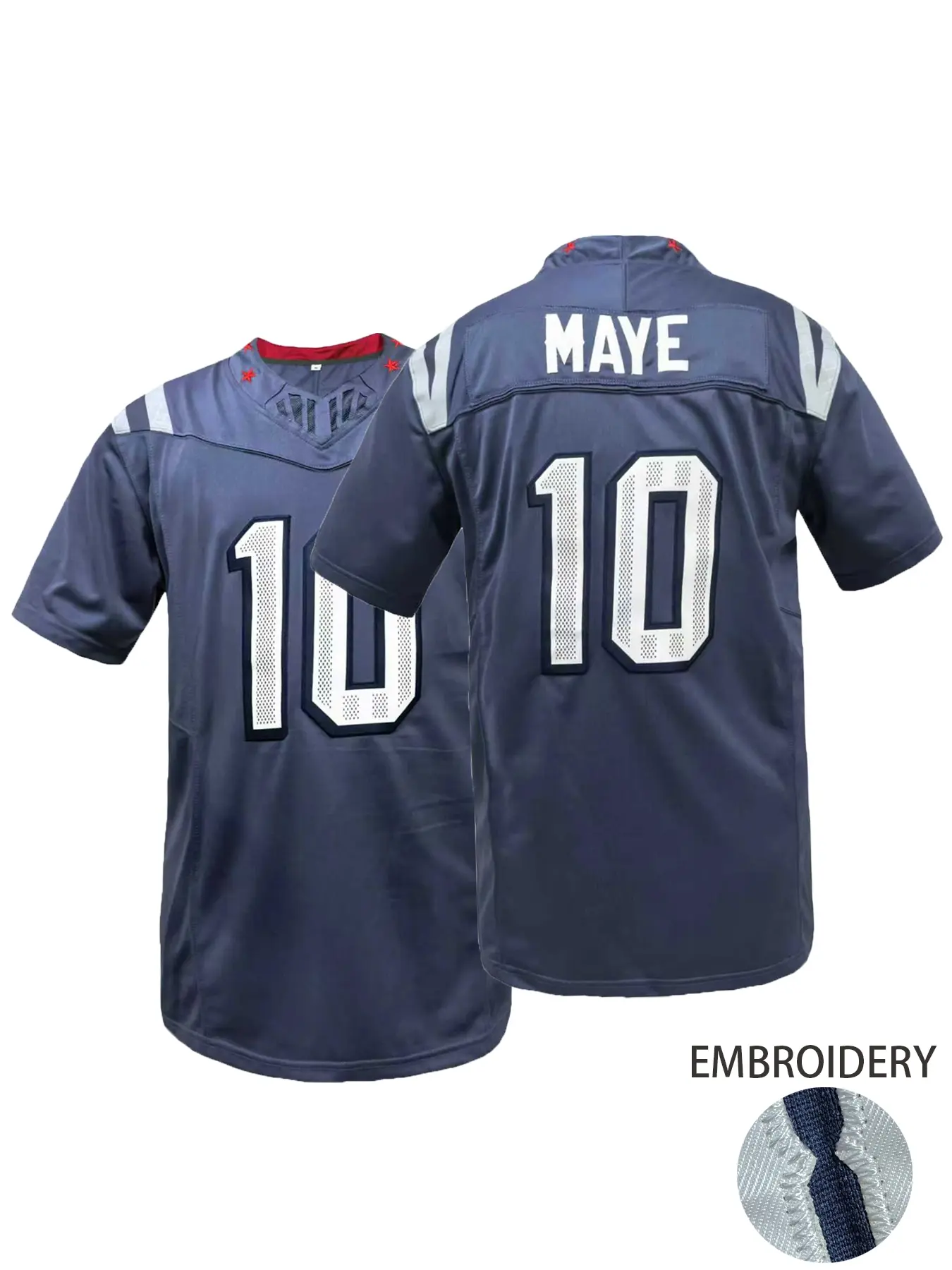 MAYE #10 American Football Embroidered Jersey Football Jerseys Uniform Athletic Tops Sportswear Jersey Shirts Men's Sports Outdoor Clothing Perfect Gift for Men And Women