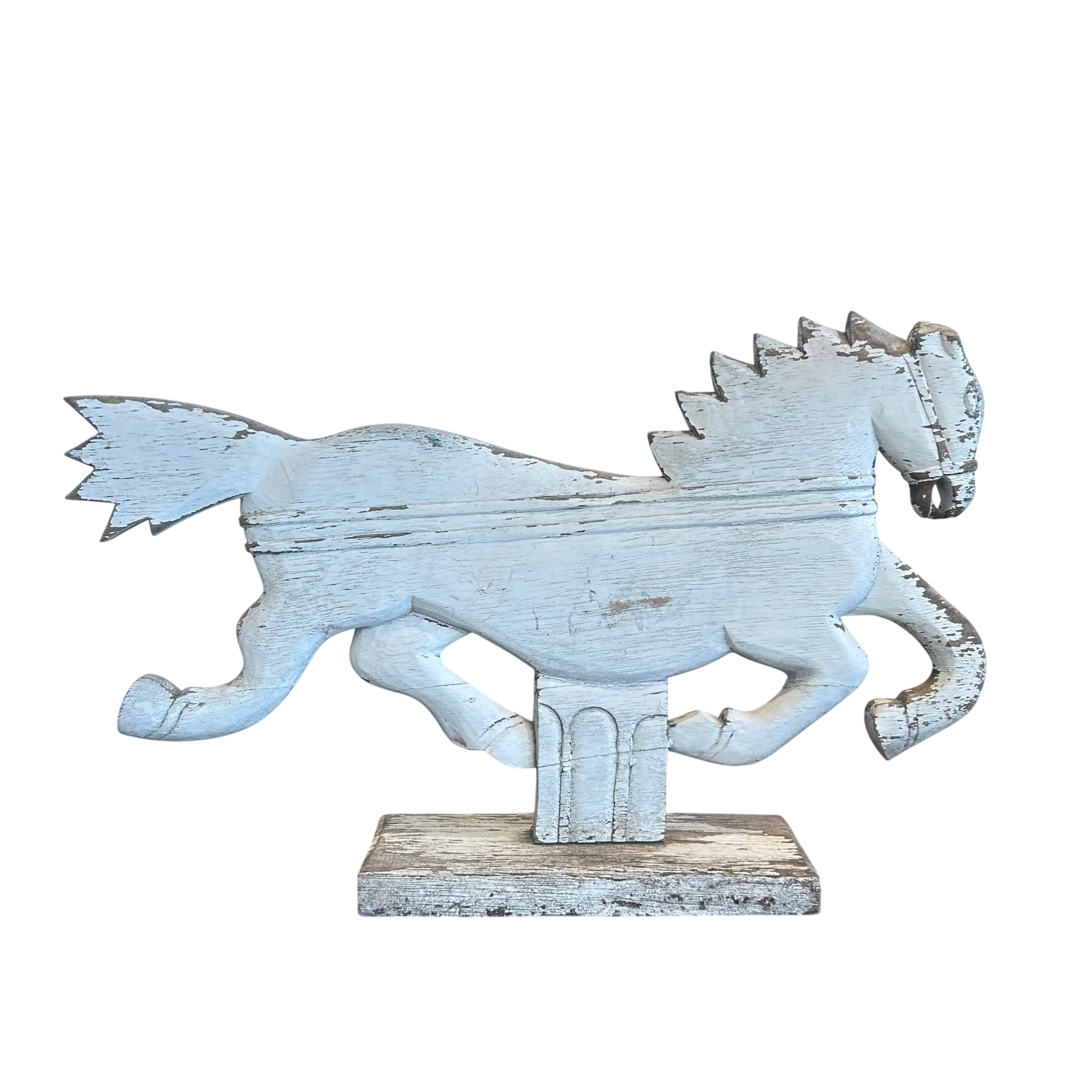 Painted Wood Carousel Horse Sculpture