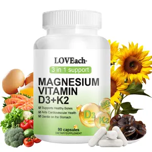 LOVEach Vitamin D3K2 3 in 1 Vitamins Supplement D &K&Magnesium,Hair & Muscle Nourish Creatine, EdibleDietary Supplement Healthcare Fitness Muscle OptimumFiber Dietary-Vitamin Dietary Supplement  With Ionic Magnesium Citrate + Glycinate-L-Theanine Supports
