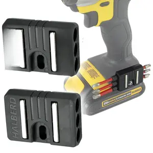Universal Fit  Bit Holder, Securely Mounts to Belt Clip Screw, Fits Both Left and Right Side of Driver, for Milwaukee, , Ridgid, Makita, Bosch, Ryobi, More - 2 Pack