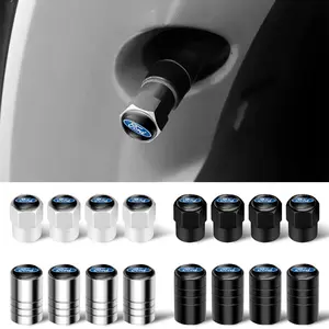 Ford Specific 3D Metal Valve Stem Caps Set of 4, Compatible with Ford Focus 2 3 4 Mk2 Mk3 Mk4 St F150 Mondeo Fiesta Fusion Rangers Vehicle