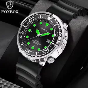 Foxbox Watch Black and Blue for Men with Black Dial, Black Strap