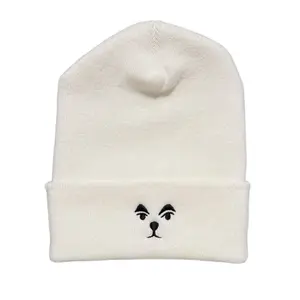 Anime Dog Face Embroidered on Beanie