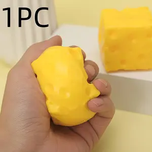 Creative Cheese Block Squeeze Toy, Slow Bounce Stress Relief, Decompression Squeeze, Maltose Squeeze Fun, Relaxing and Fun Gift for All Ages, Stress Relief Fidget, Stress Relief Fidgeting