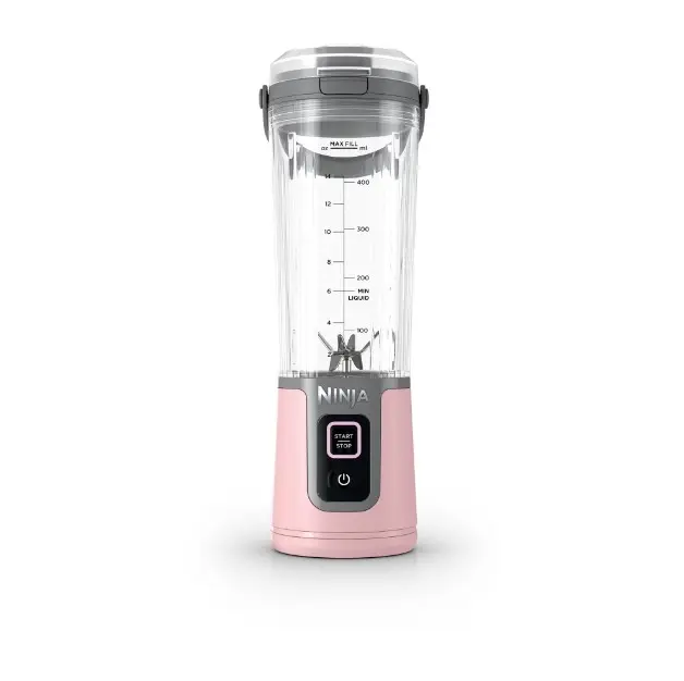 Ninja Blast Portable Personal 18 Oz Blender w/ Leak Proof Lid & Easy Sip Spout, Rechargeable Base, BC150PK Pink