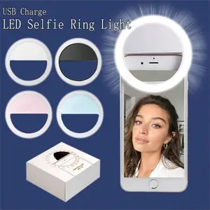 Portable LED Selfie Ring Light, 1 Count USB Rechargeable Selfie Ring Light, 3 Lighting Modes, Photo Beauty Halo Light, Live Editing Light for Live Streaming, Cellphone