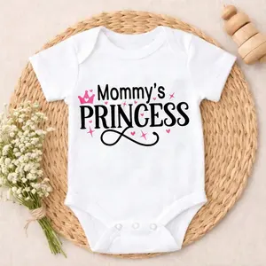 Baby Bodysuit Mommy's Princess Print 100% Pure Cotton Tag-Free Snap Closure Ideal For Daily Wear