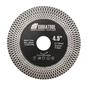 SHDIATOOL 4.5 Inch Double Side X Mesh Diamond Tile Saw Blades for Cutting and Grinding Porcelain Ceramic Marble Artificial Stone with Angle Grinder,7/8" Arbor