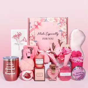 Birthday Gift Basket, 1 Set Cup & Bath Accessories Beautiful Gift Box for Women, Gift Basket for Her, Women, Friends, Lovers, Mothers Day Gift Basket