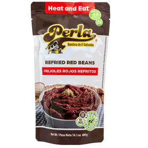 Perla Refried Red Beans (Frijoles Rojos Refritos) 14 oz, Single Pouch