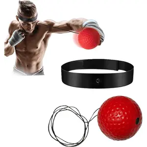 Boxing Training Set - Reflex Ball with Headband for Punching Speed, Hand-Eye Coordination (Red, 1PC)
