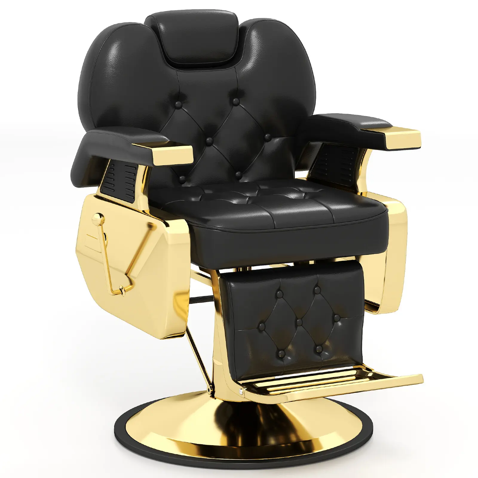 Barber Chair Vintage Salon Chair All Purpose Hydraulic Barber Chair Heavy Duty Hairdresser Chair Spa Equipment–Adjustable Headrest & Footrest, Heavy-Duty Hydraulic Pump