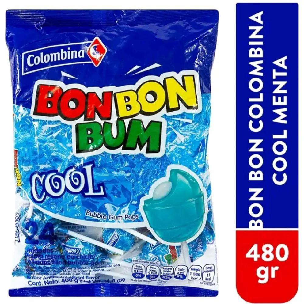 Bon bon bum Colombina COOL - 24PK Candy Sweet Fruit Sugar Fruity Chewy Snack Bonbon