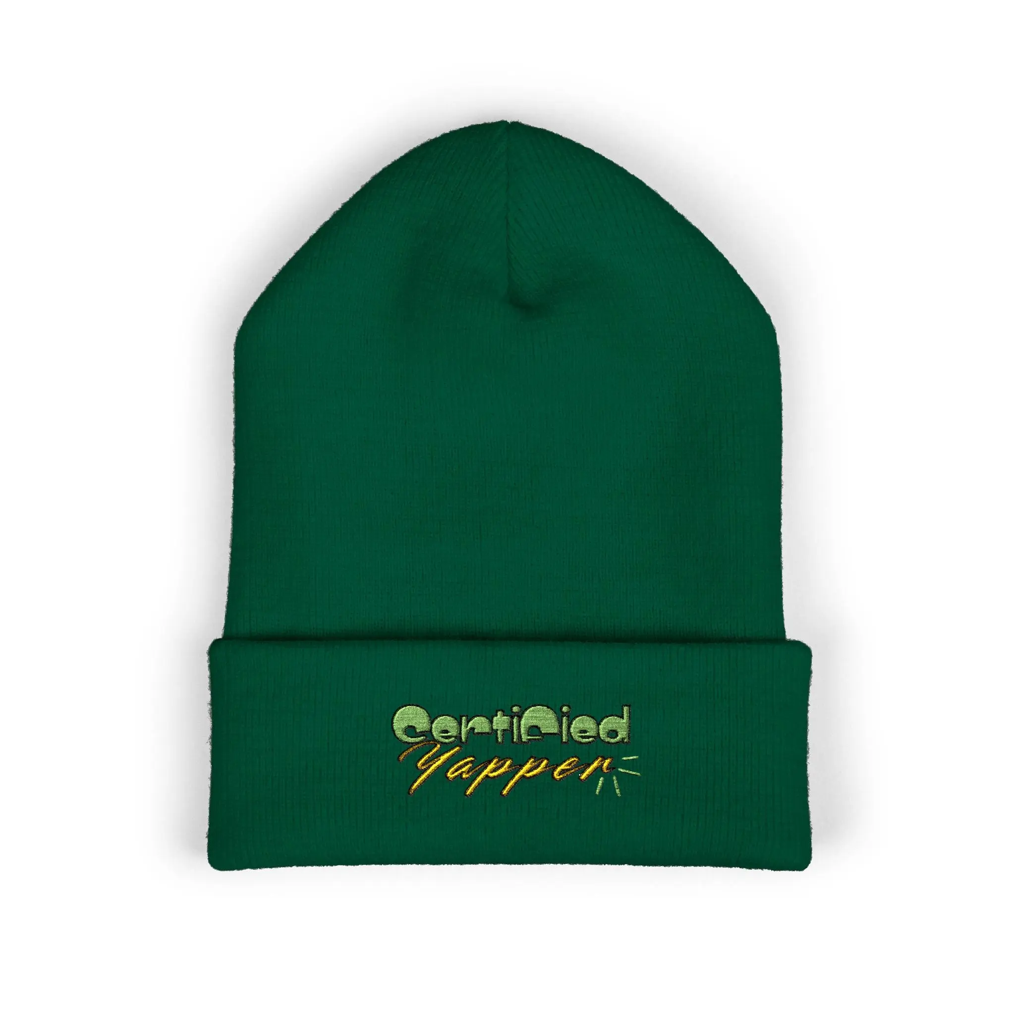 Embroidered 'Certified Yapper' Beanie - Cuffed Knit Hat