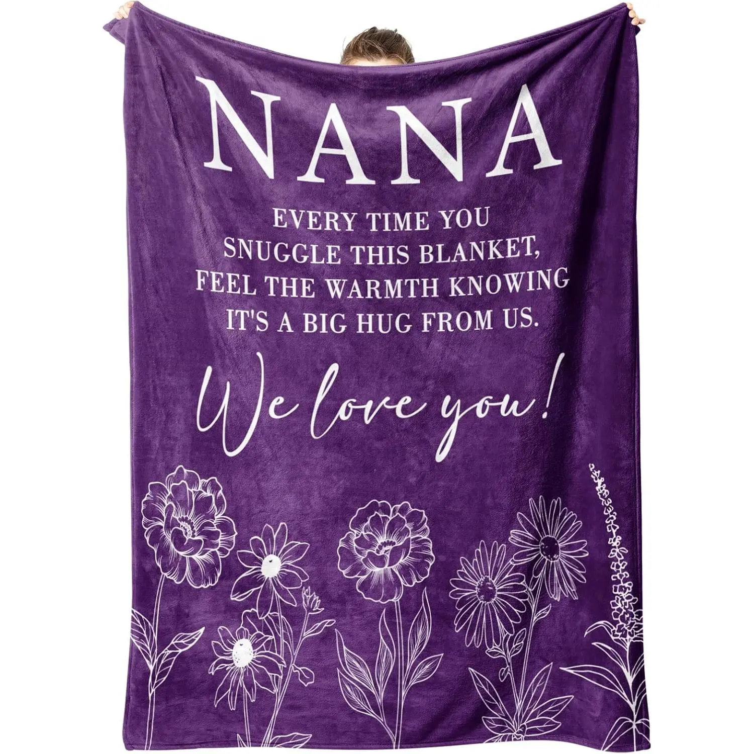 Nana Gifts, Nana Birthday Gifts, Nana Purple Blanket, Gifts for Nana from Grandkids Mothers Day, Super Soft Throws Blanket for Nana 60"X50"