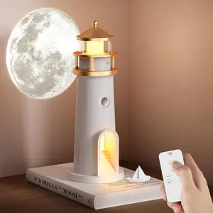 Moonlight Lighthouse Projection Lamp – Artistic Ambient Night Light with Soft Glow, Romantic Room Decor