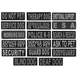 DOGLINE - Pair Of Removable Reflective Dog Harness Patches (3 Sizes)