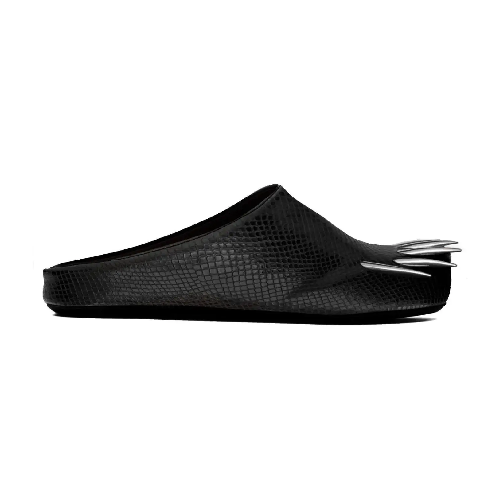 Bravest Studios Snakeskin Claw Mules Black