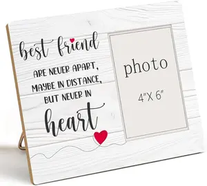 Best Friend Gifts for, Wooden Picture Photo Frame Gift for Female BFF Christmas, for Bestie, for Tabletop or Wall Mounting (4x6 Inch Photo)