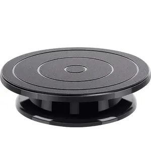 One, 11-inch rotating turntable, engraving wheel rotating cake turntable, black paint turntable, lightweight stand for cake decoration, project display, kitchen baking tools