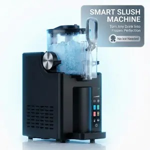 2-in-1 Slush and Ice Cream Maker - 6 Modes for Smoothies slushie machine, Milkshakes, Cocktails, Margaritas, and Ice Cream, Double-Layer Tank, Ice Cream Cone Holder, Self-Cleaning - Perfect for Home Use