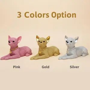 Adorable Chihuahua Figurine, Sparkling Diamond Dog Sculpture, Perfect Birthday Gift for Dog Lovers, Home Decor Accent