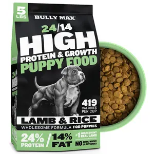 Bully Max 24/14 High Protein & Growth Puppy Food 419 Calories Per Cup with TruMune for Immune Health and Development, For All Breeds of Dogs