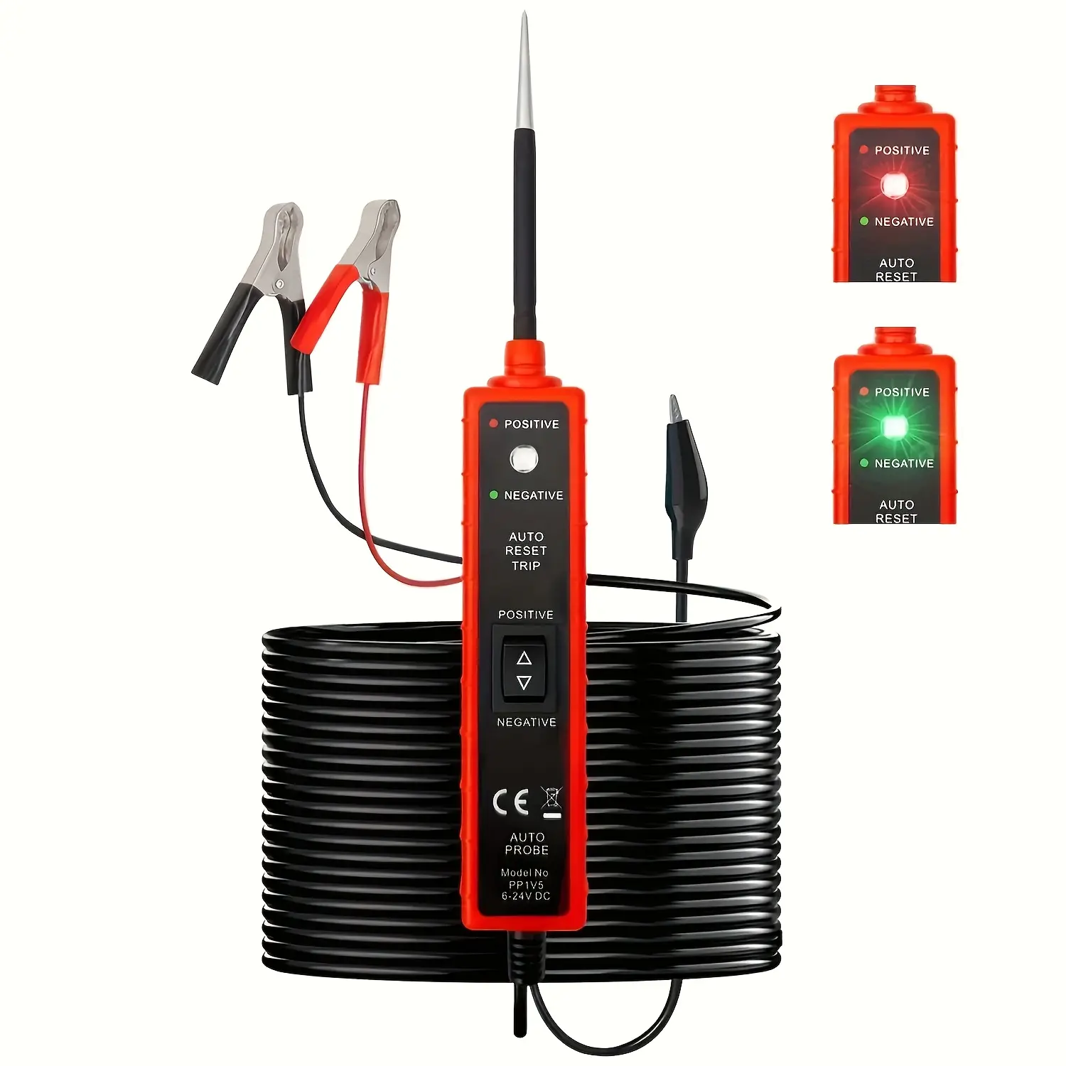 Automotive Continuity Diagnostic Tool, 6-24V Voltage Check Tool for Cars/Motorcycles with LED Indicator Lights and Buzzer Alarm