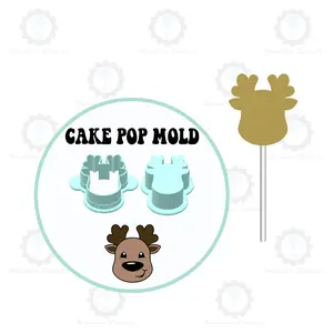 Christmas Reindeer Cake Pop Mold | Deluxe Cutter, Popper
