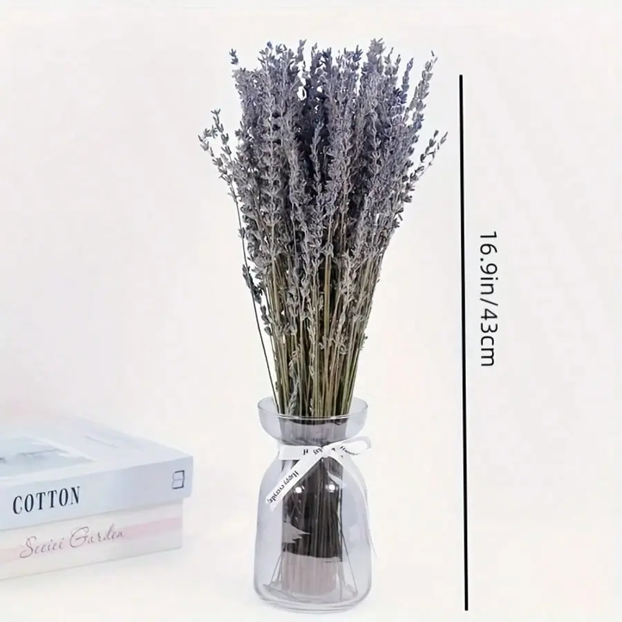 NortureFlora Premium Dried Lavender Flower Set - 2 Decorative Floral Bouquets, Farmhouse Home Fragrance Table Decor, Floral Bouquet Potpourri, Mothers Day Handicrafts Gift