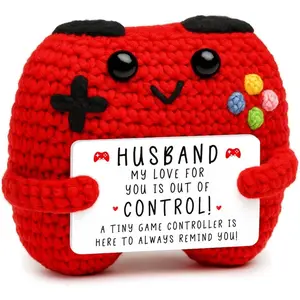 Busy Gaming Life Crochet Game Controller Husband Gift for Valentines Day Fathers Day Birthday, Best Husband Ever Gifts for Anniversary from Wife, Easter Basket Stuffers Pet Valentine's Day