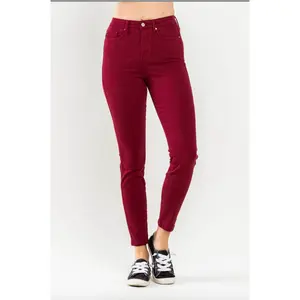 Judy Blue Tummy Control Skinny Jeans - Scarlet
